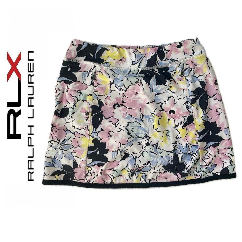 POLO RALPH LAUREN SKIRT SKORT TENNIS GOLF PERFORMANCE SZ XS PINK FLORAL PICKABLE
